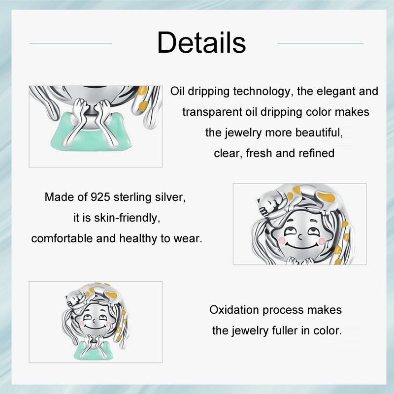 925 Sterling Silver Adorable Cat Bead 5