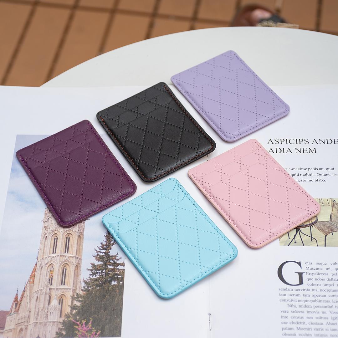 Diamond Lattice Card Bag Sticker For Mobile Phones - Dark Purple 7