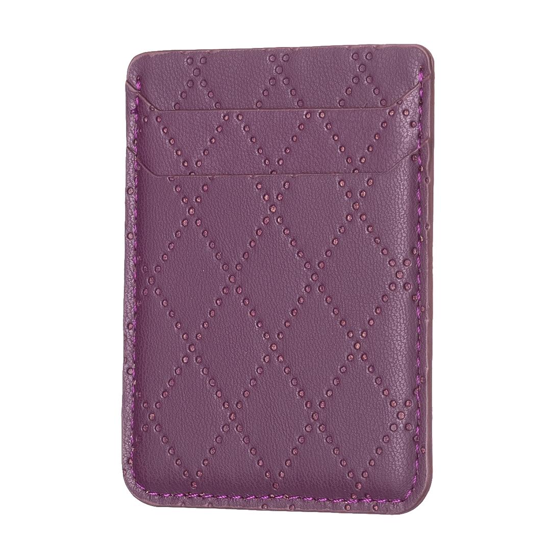Diamond Lattice Card Bag Sticker For Mobile Phones - Dark Purple 8