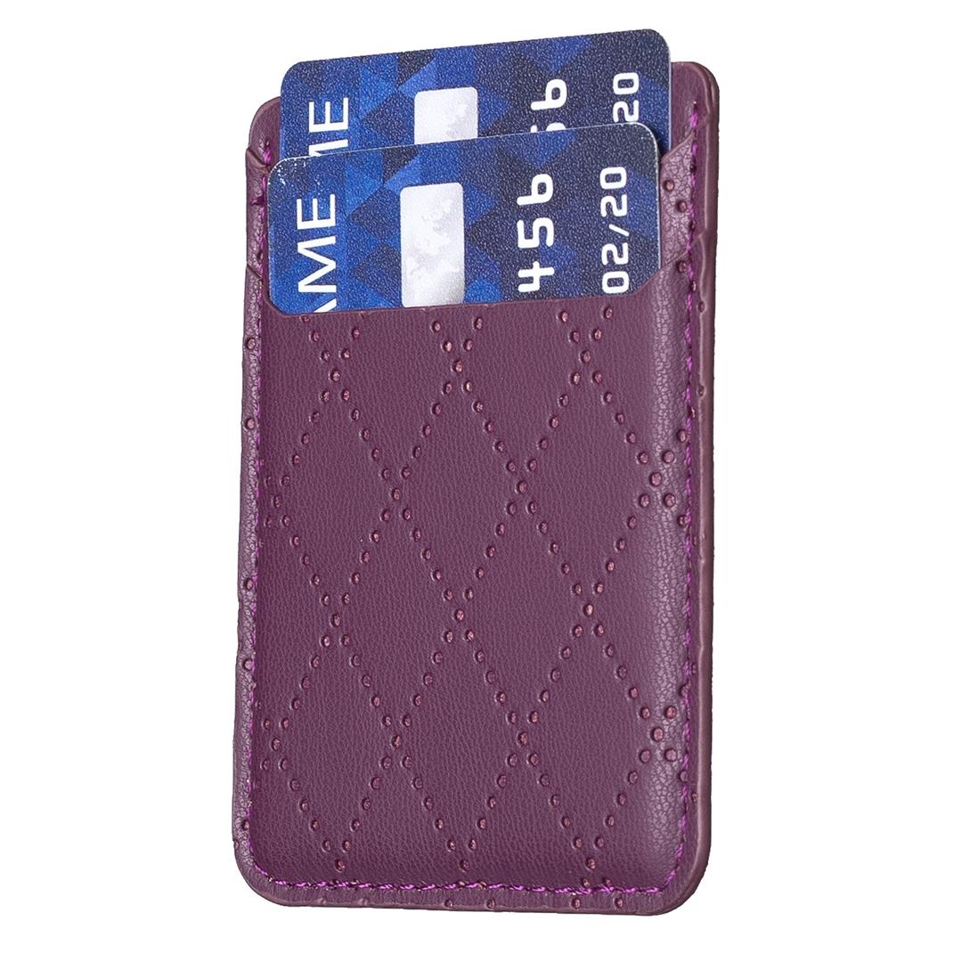 Diamond Lattice Card Bag Sticker For Mobile Phones - Dark Purple 11