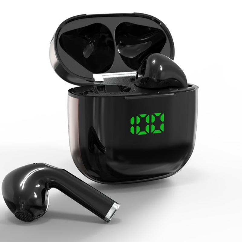 Led Display Bluetooth 5.1 Earbuds with Charging Case - Black - Sya00844601A