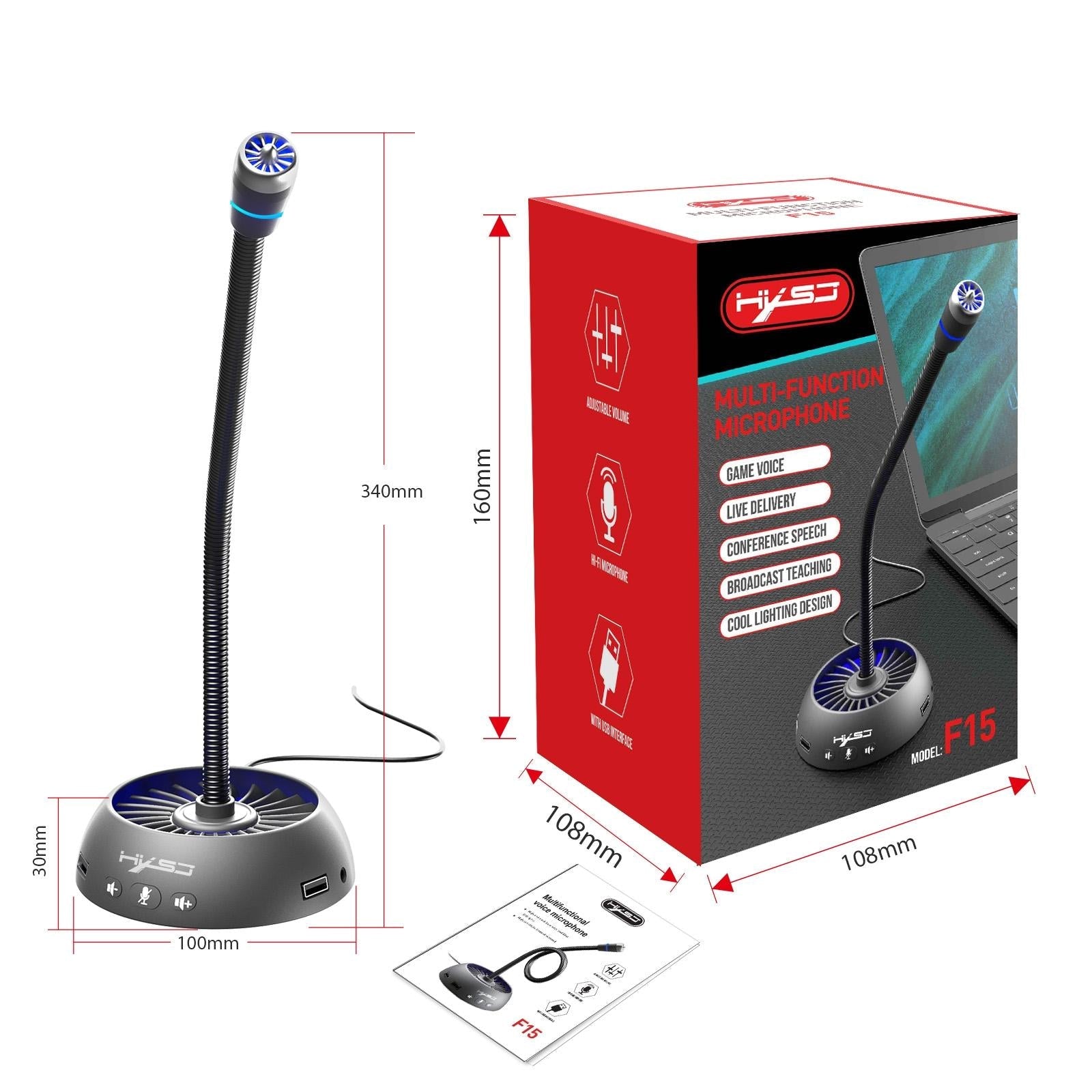 High-Quality Usb Noise-Cancelling Microphone - Black 3