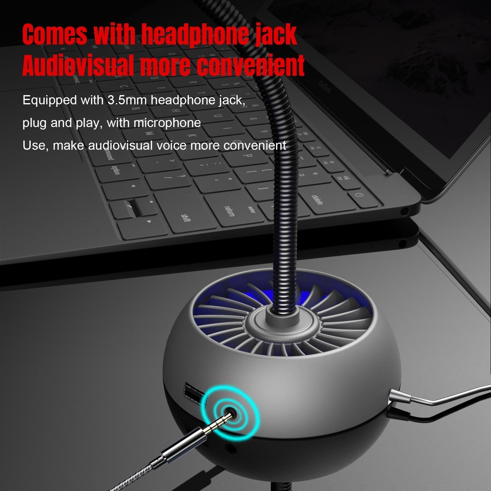 High-Quality Usb Noise-Cancelling Microphone - Black 9