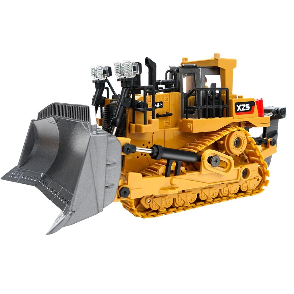 9-channel Remote Control Bulldozer Toy with Alloy Excavator 3