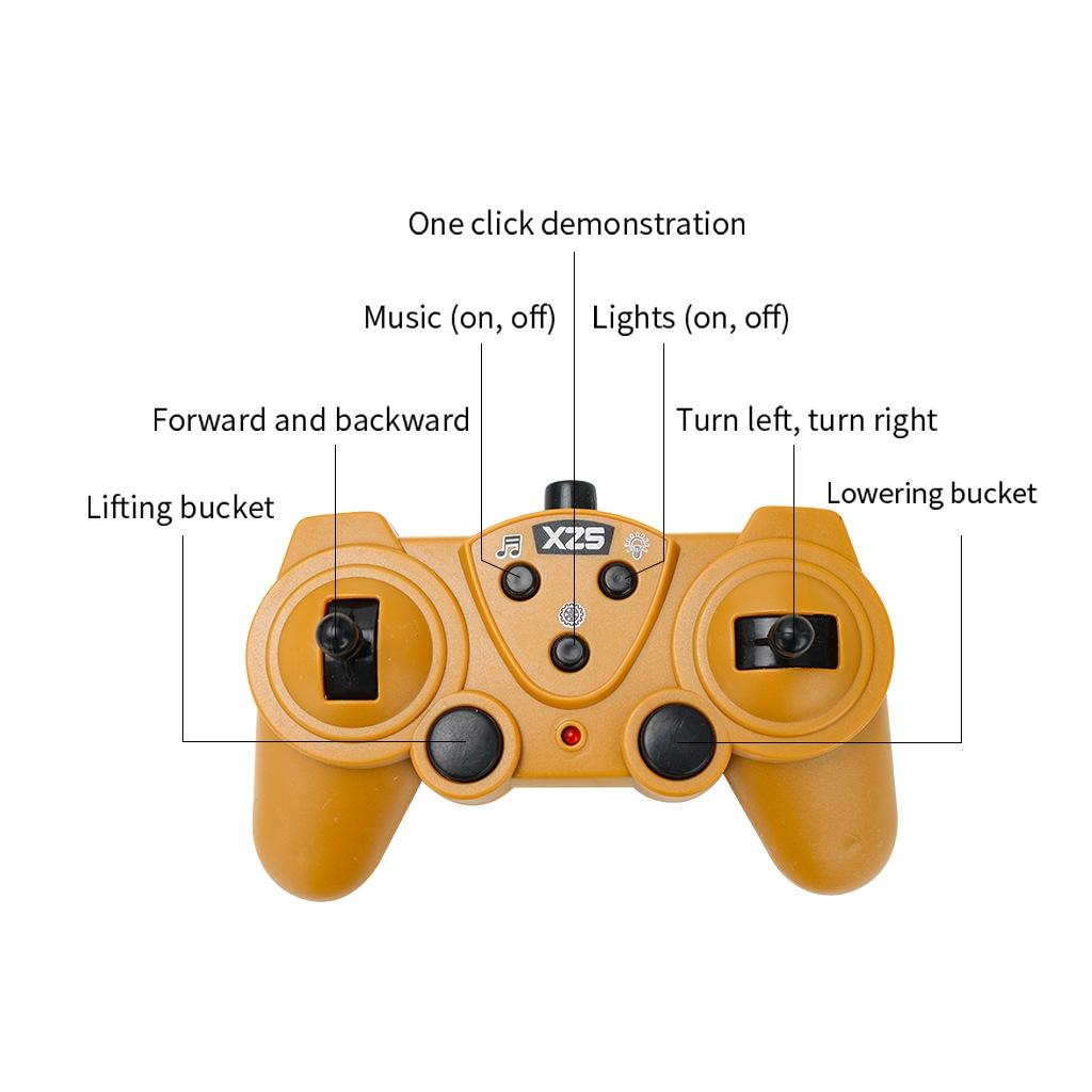 9-channel Remote Control Bulldozer Toy with Alloy Excavator 6