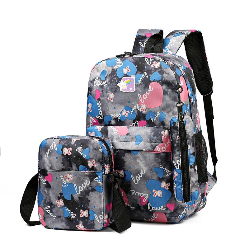 3 Piece Sweet Casual Backpack Set For Students - Purple 11