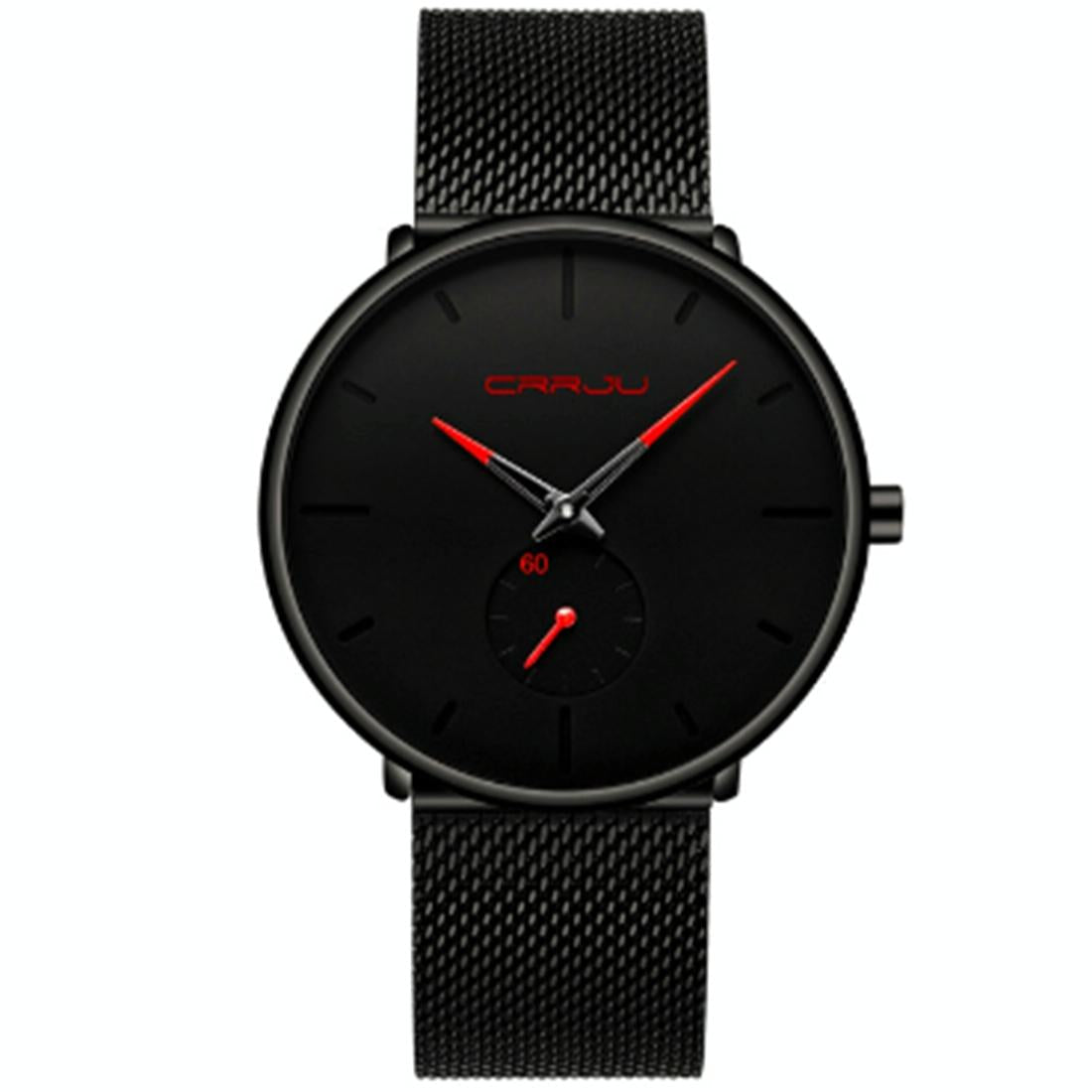 Men Waterproof Quartz Watch with Small Seconds and Mesh Band - Blue Pointer 7