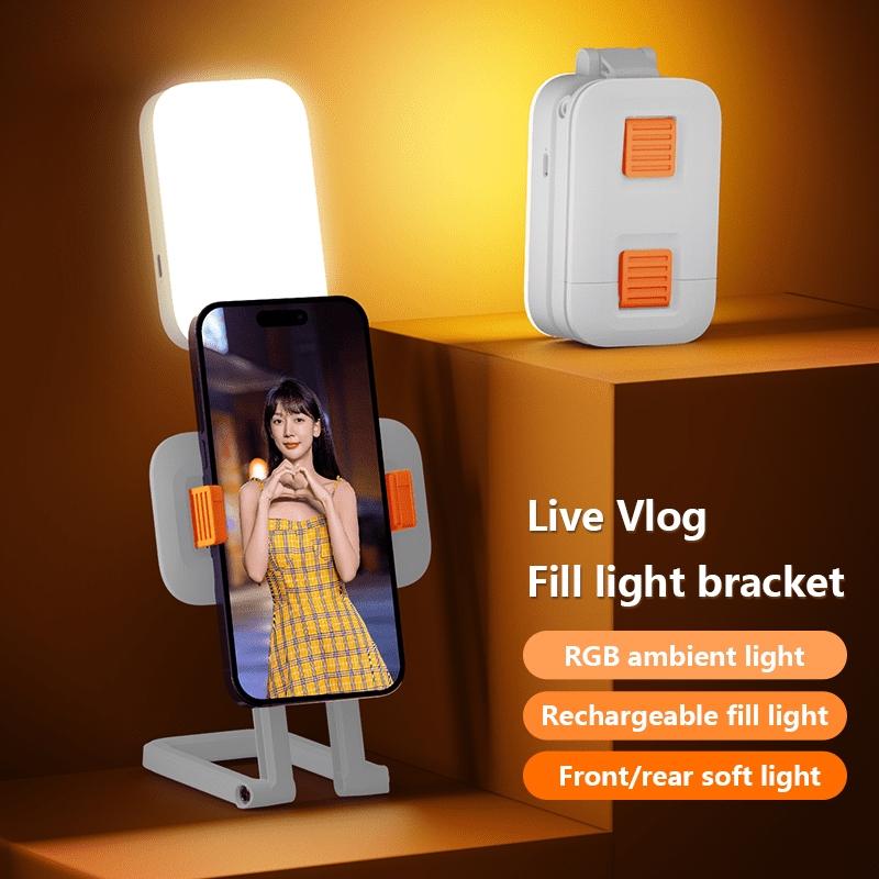 Mini Rgb Fill Light with Phone Holder - White 4