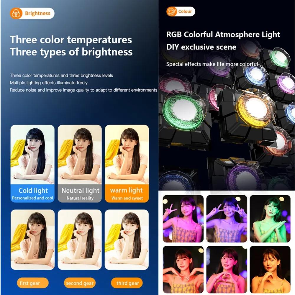Mini Rgb Fill Light with Phone Holder - White 5