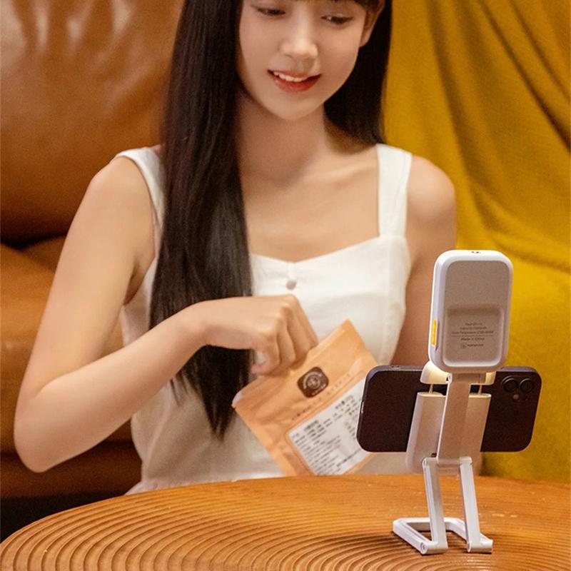 Mini Rgb Fill Light with Phone Holder - White 11