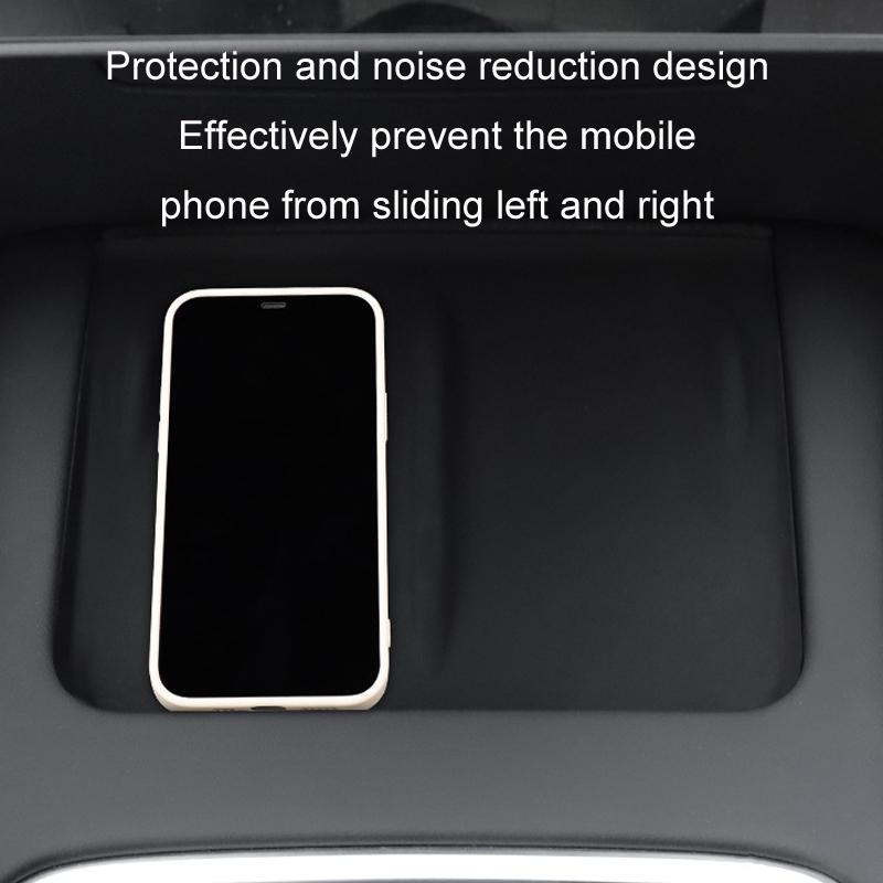 Non-slip Silicone Wireless Charging Mat for Tesla Model 3 / y - Black 6
