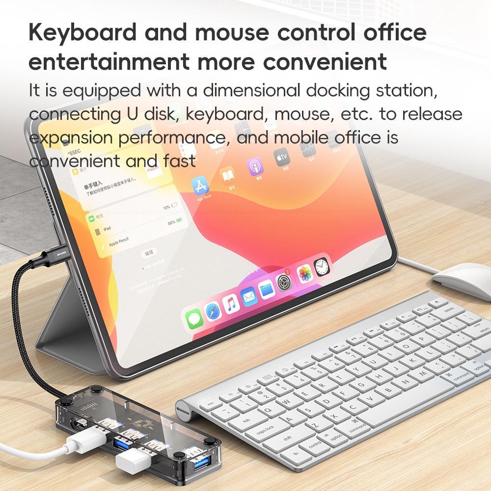 4-In-1 Type-C To Usb 3.0 Hub Adapter Grey 8