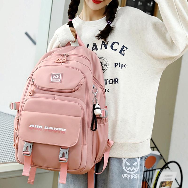 Teen Girls' Anti-theft College Backpack - Secure & Stylish - Black 9