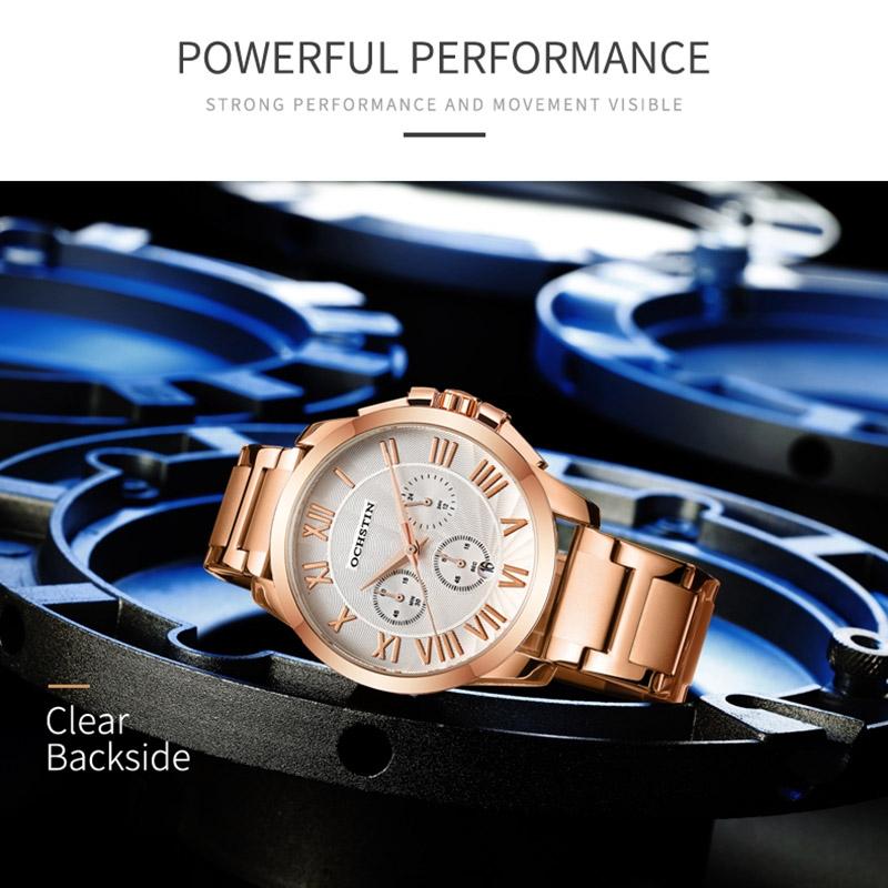 Waterproof Multifunctional Men Watch with Steel Strap - Silver White 5