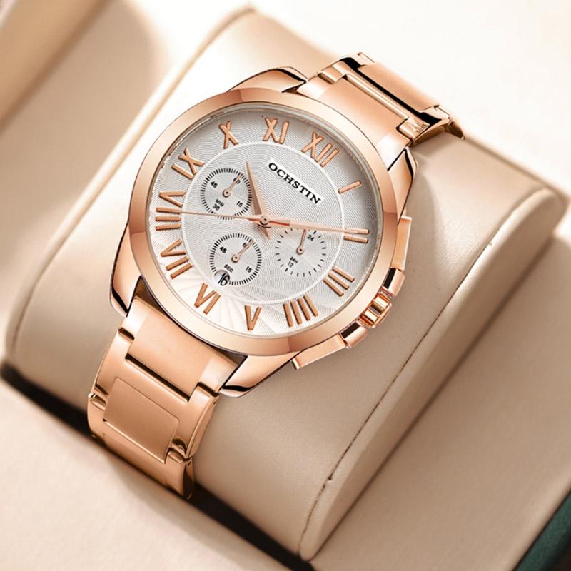 Waterproof Multifunctional Men Watch with Steel Strap - Silver White 7