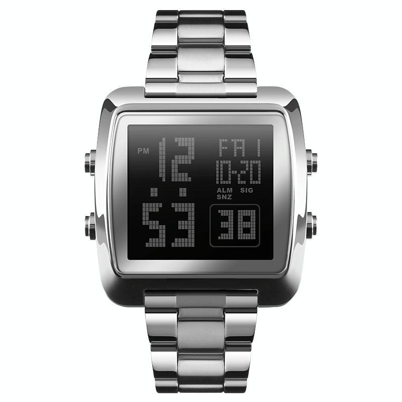 Vintage Gold Steel Square Watch - Waterproof & Luminous - Black 15