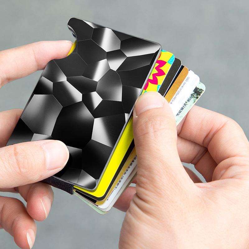 Anti-magnetic Metal Card Holder for Multiple Cards - Large - Geometric Pattern 7