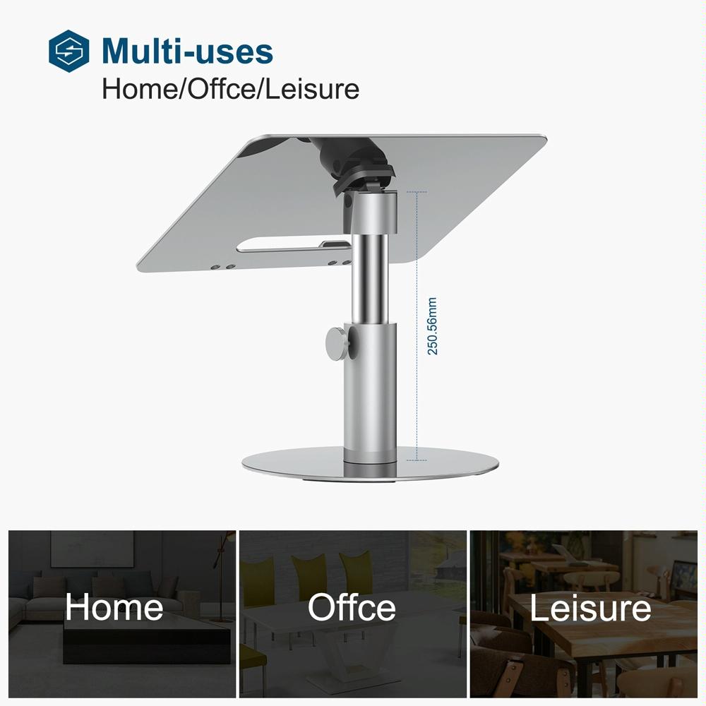 Silver 360 Degree Rotating Aluminum Laptop Stand 7