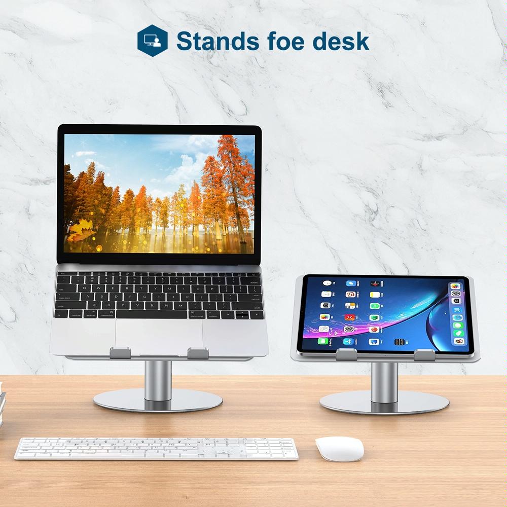 Silver 360 Degree Rotating Aluminum Laptop Stand 8