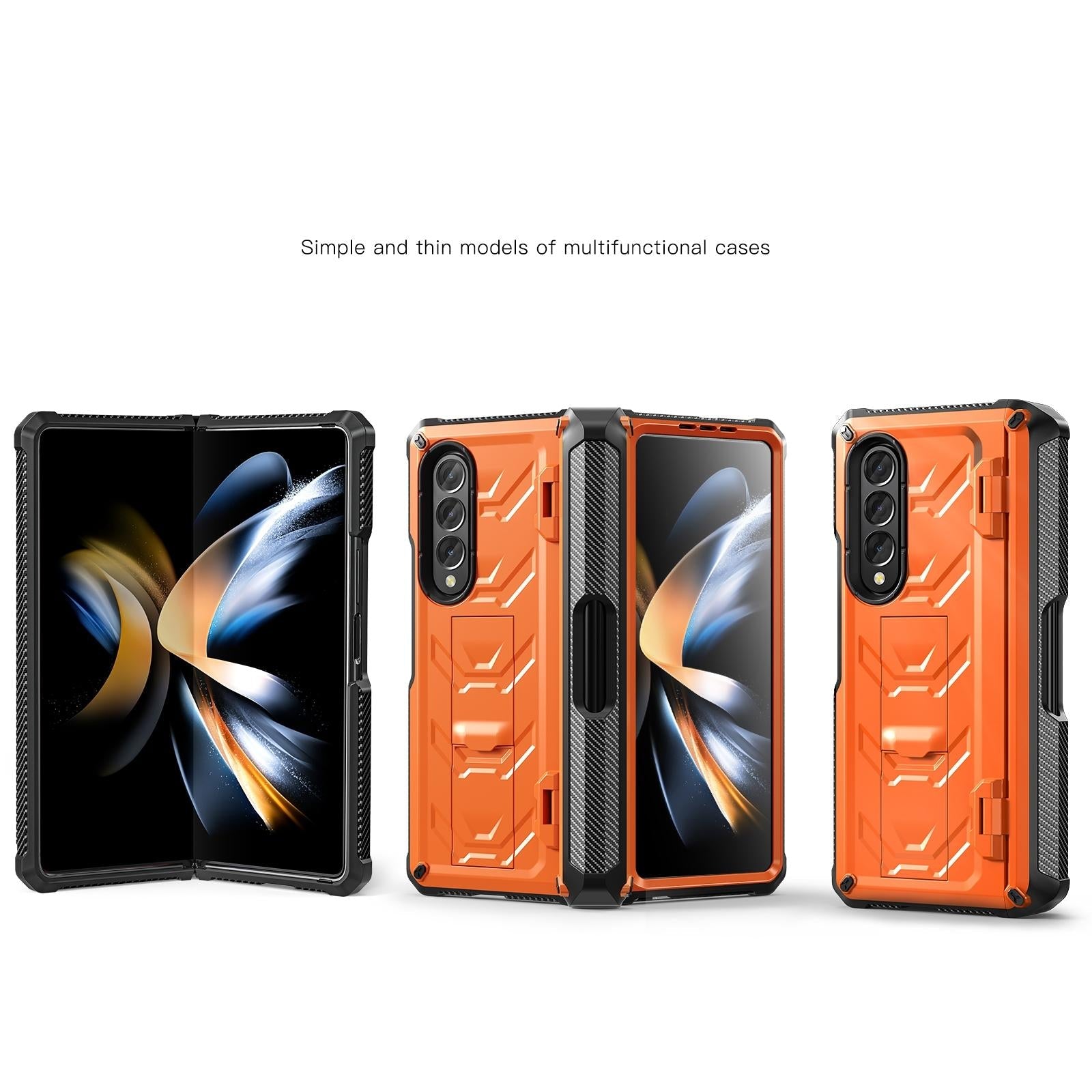 For Samsung Galaxy Z Fold4 5G Foldable Shockproof Phone Case - Black 3