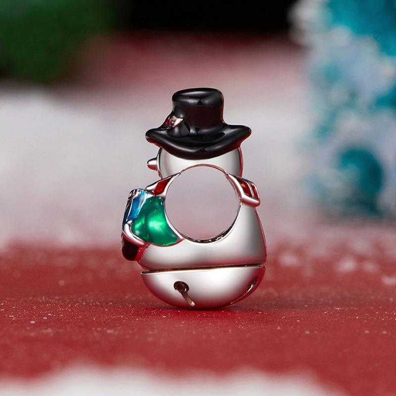 925 Sterling Silver Snowman Beaded Bracelet 4