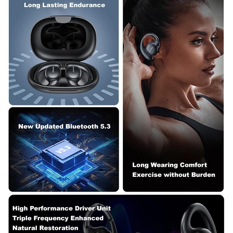 Black T80 Sport Tws Bluetooth Earbuds with Air Conduction 4