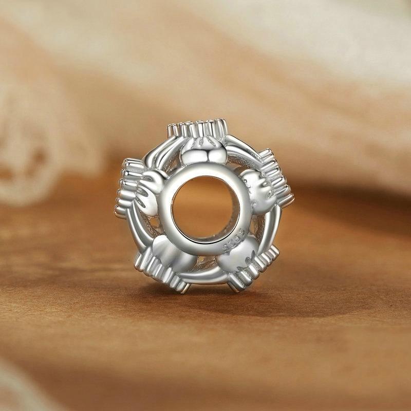 925 Sterling Silver Platinum Plated Sweet Bow Diy Beads 3