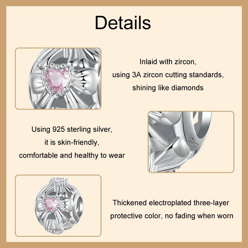 925 Sterling Silver Platinum Plated Sweet Bow Diy Beads 6