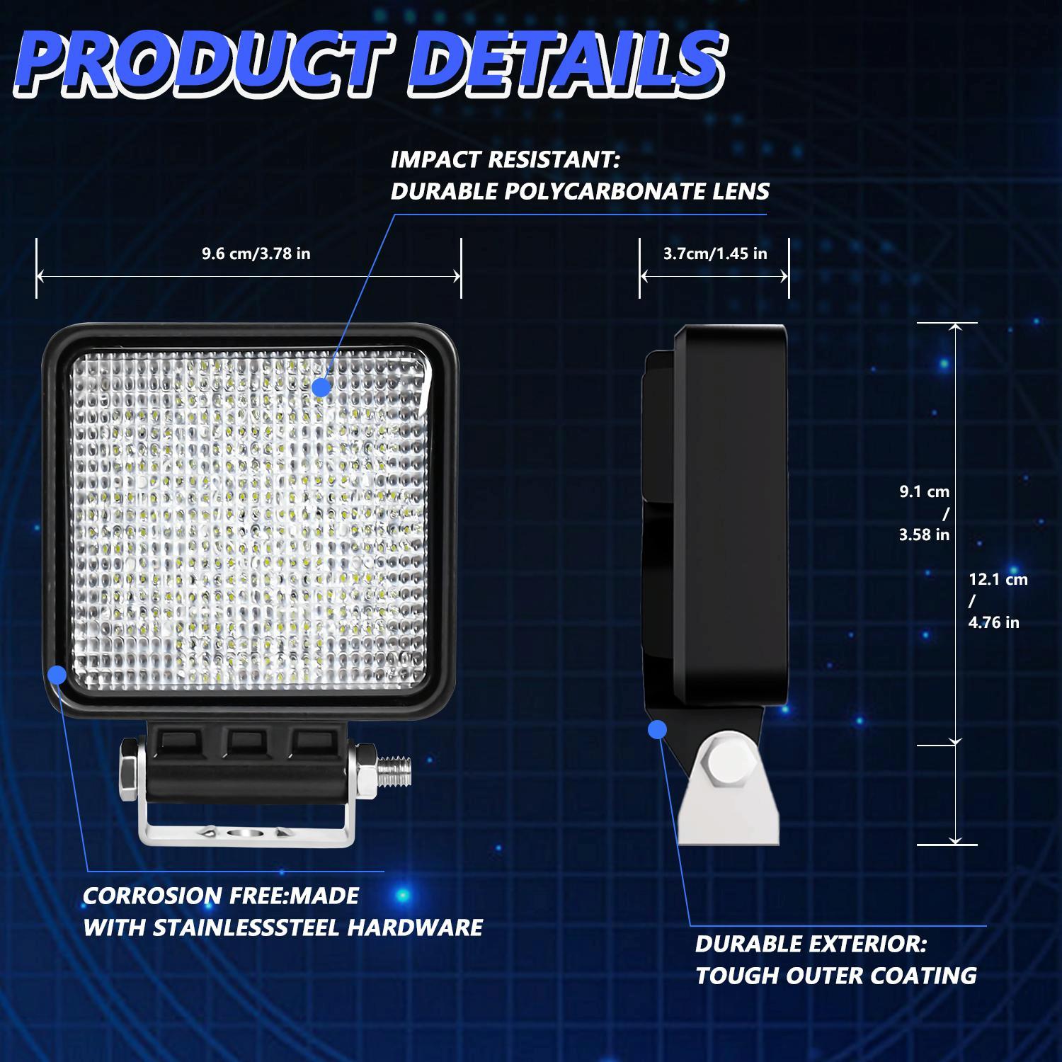 4 Inch Flood - Surface Mixed Luminous Square Light D0083 3