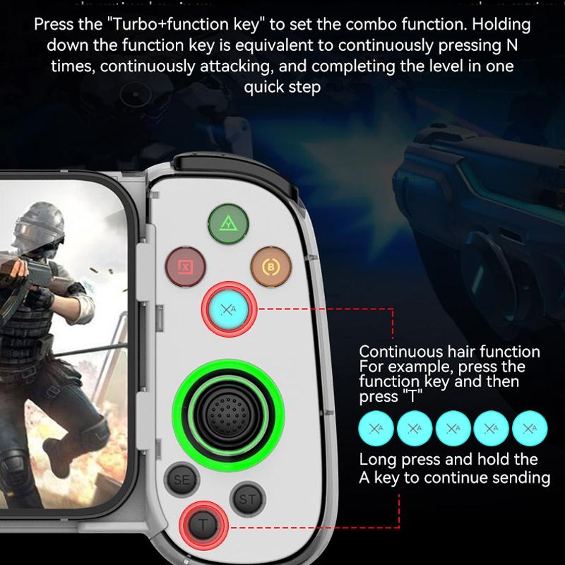 Versatile Retractable Gamepad for Pc / Android / Ios / Win / Mac / Switch - Black 13