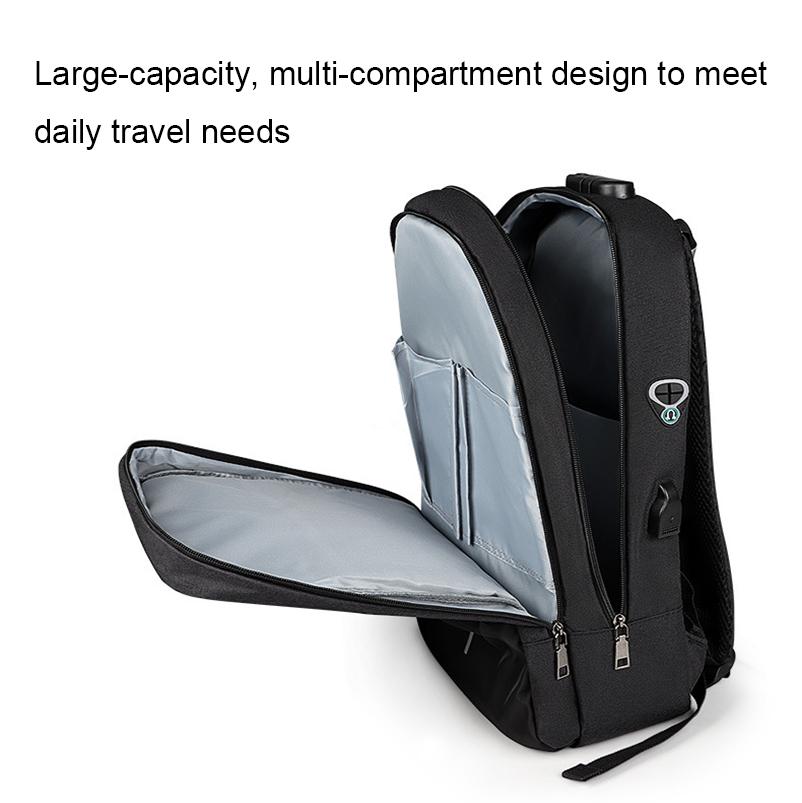 13-15.6 Inch Anti-theft Laptop Backpack in Mysterious Black 3