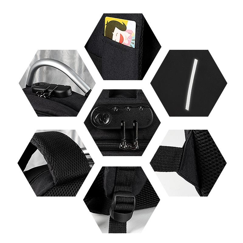 13-15.6 Inch Anti-theft Laptop Backpack in Mysterious Black 7