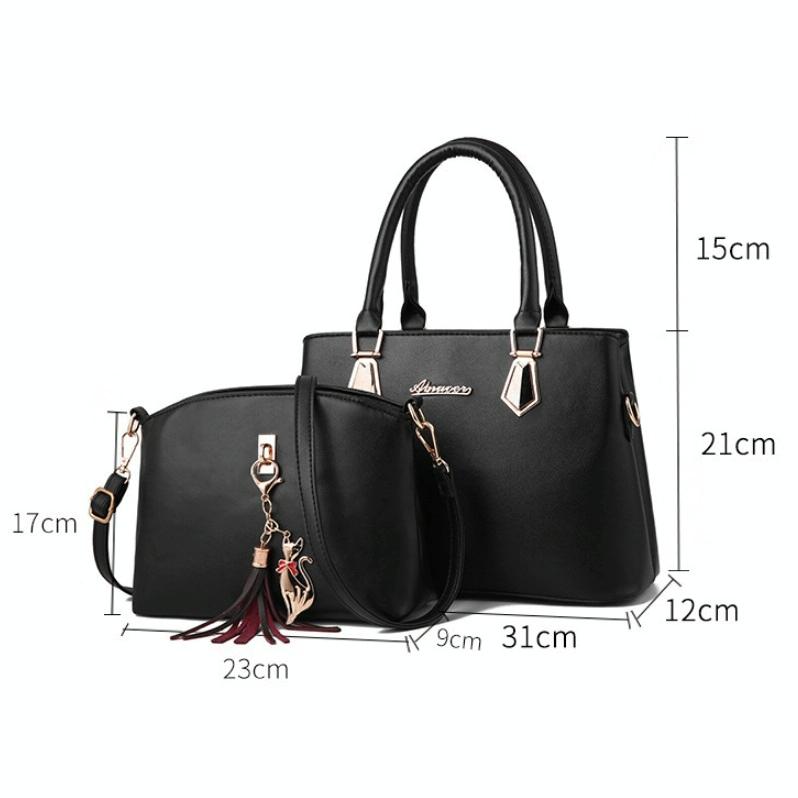 Women 2-in-1 Casual Messenger Bag - Large Capacity - Red Wine 7