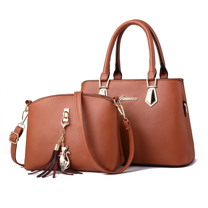 Women 2-in-1 Casual Messenger Bag - Large Capacity - Red Wine 12