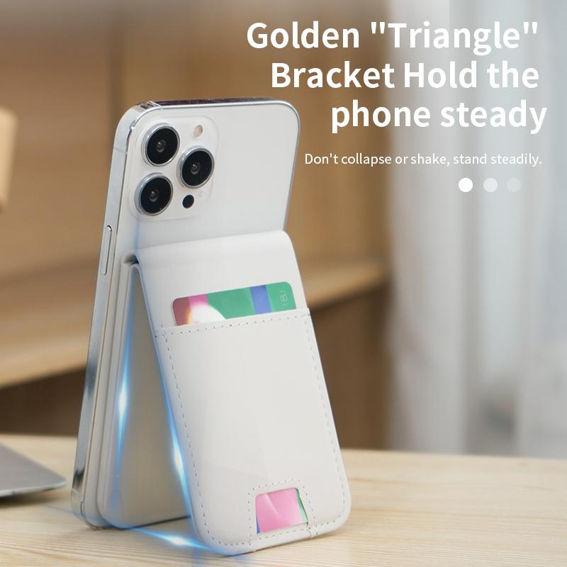3 In 1 Magnetic Wireless Charger With Card Holder And Phone Bracket - Black 7