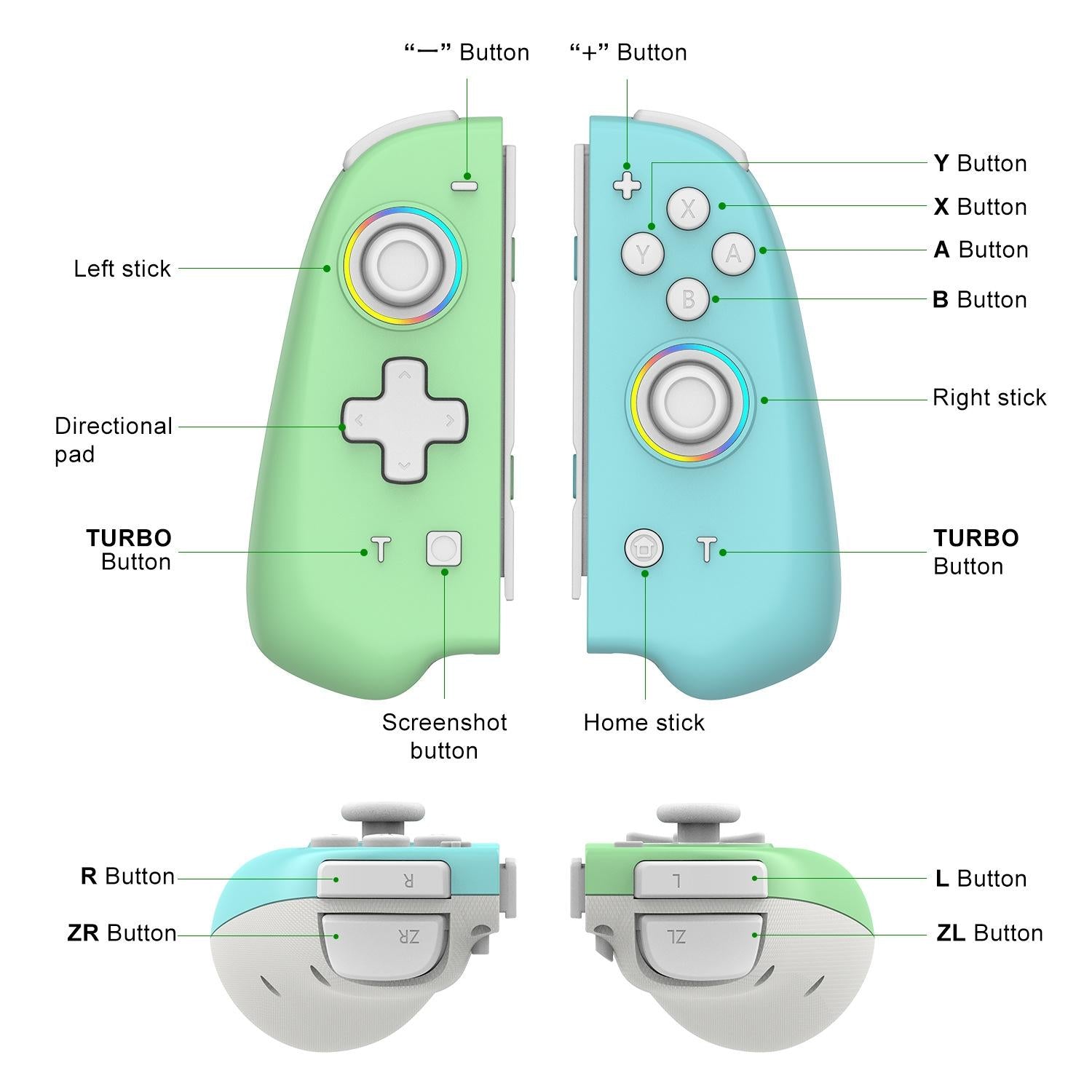 Vibrant Joycon Set with Colourful Light Switch 3