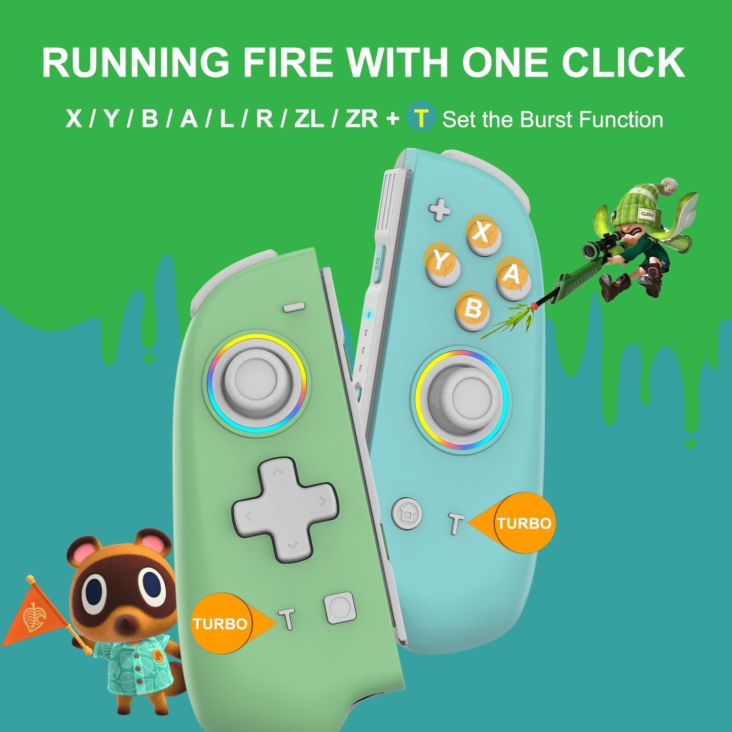 Vibrant Joycon Set with Colourful Light Switch 4