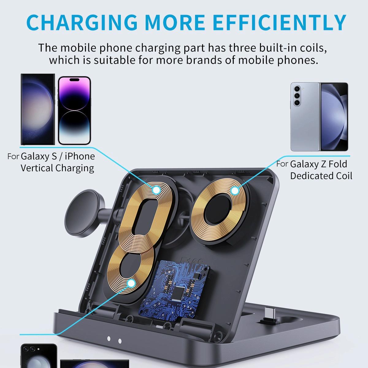 3 In 1 Wireless Charger For Samsung Galaxy Z Fold Black 5