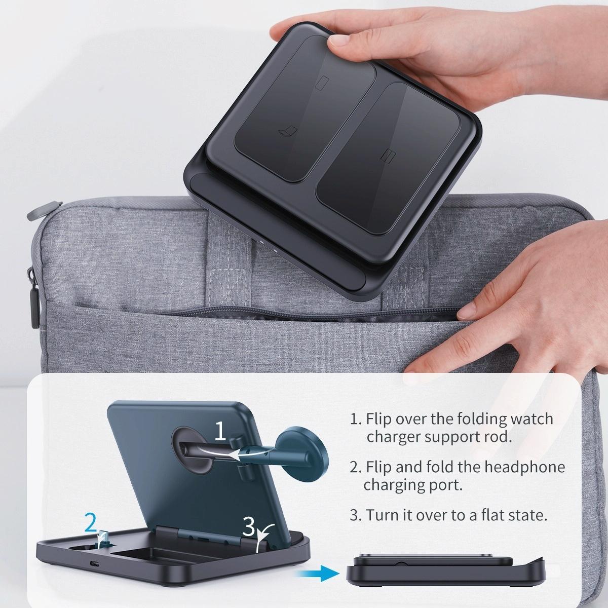3 In 1 Wireless Charger For Samsung Galaxy Z Fold Black 6