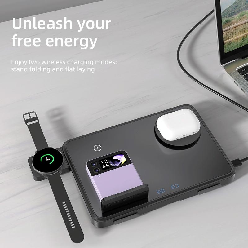 15W Magnetic Wireless Charger With Night Light - Black 9