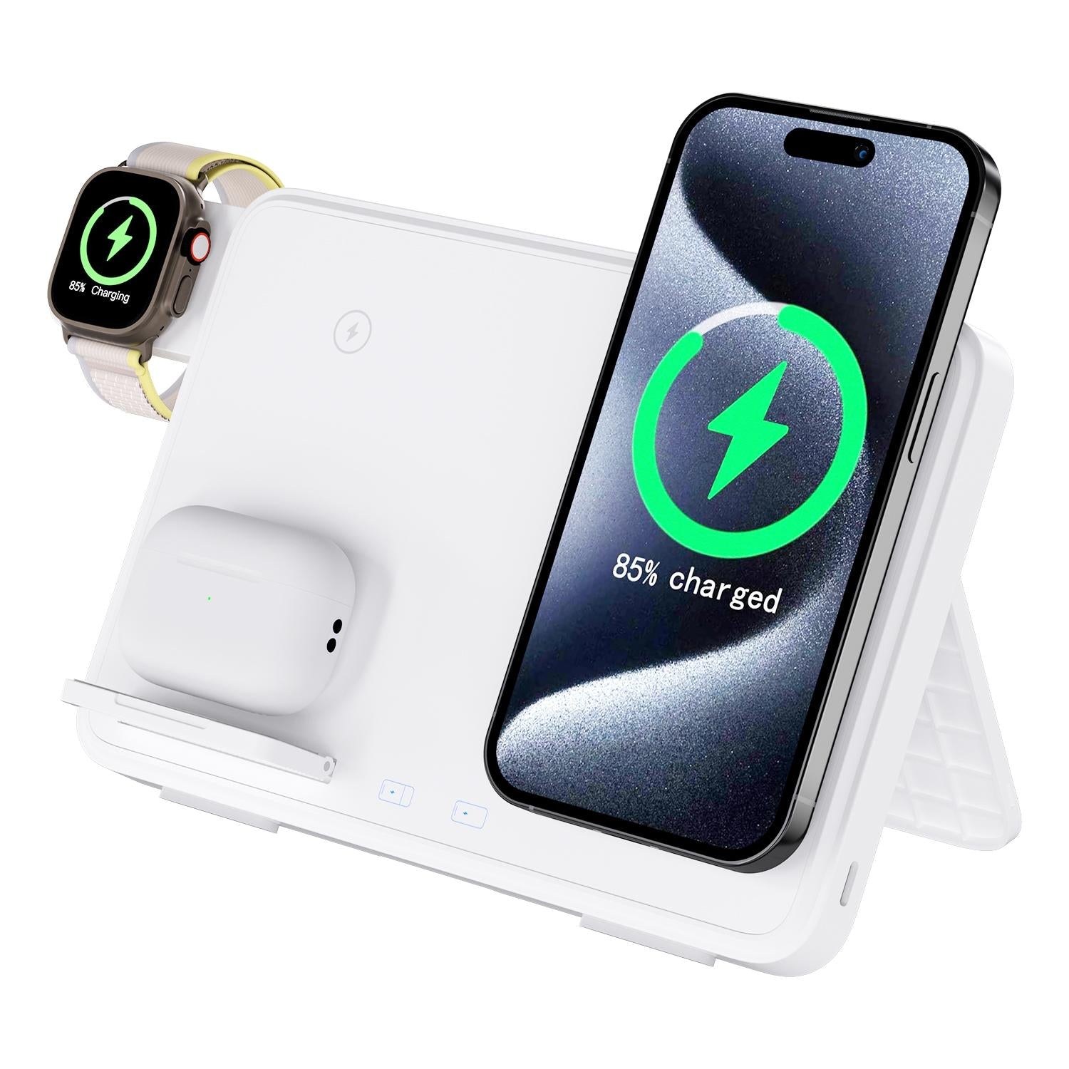 15W Magnetic Wireless Charger With Night Light - Black 12