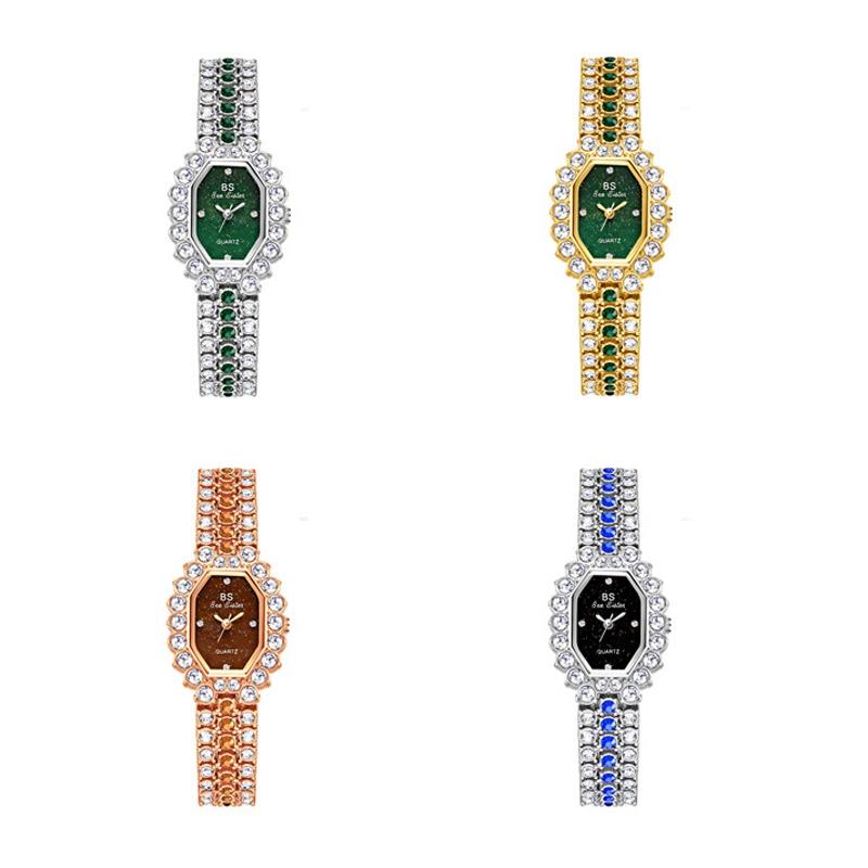 Sparkling Full Diamond Women Watch - Niche Glitter - Golden Green 3