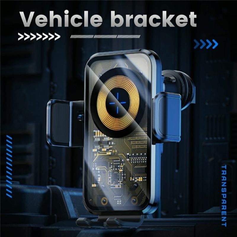 15w Fast Car Vent Wireless Charger with Intelligent Induction - Tarnish 3