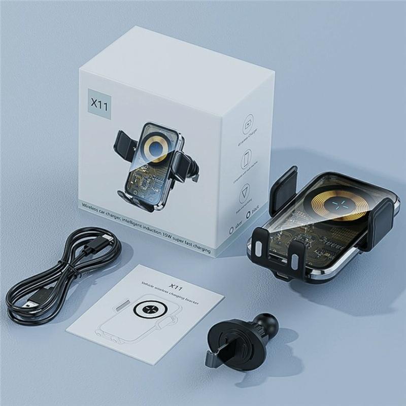 15w Fast Car Vent Wireless Charger with Intelligent Induction - Tarnish 4