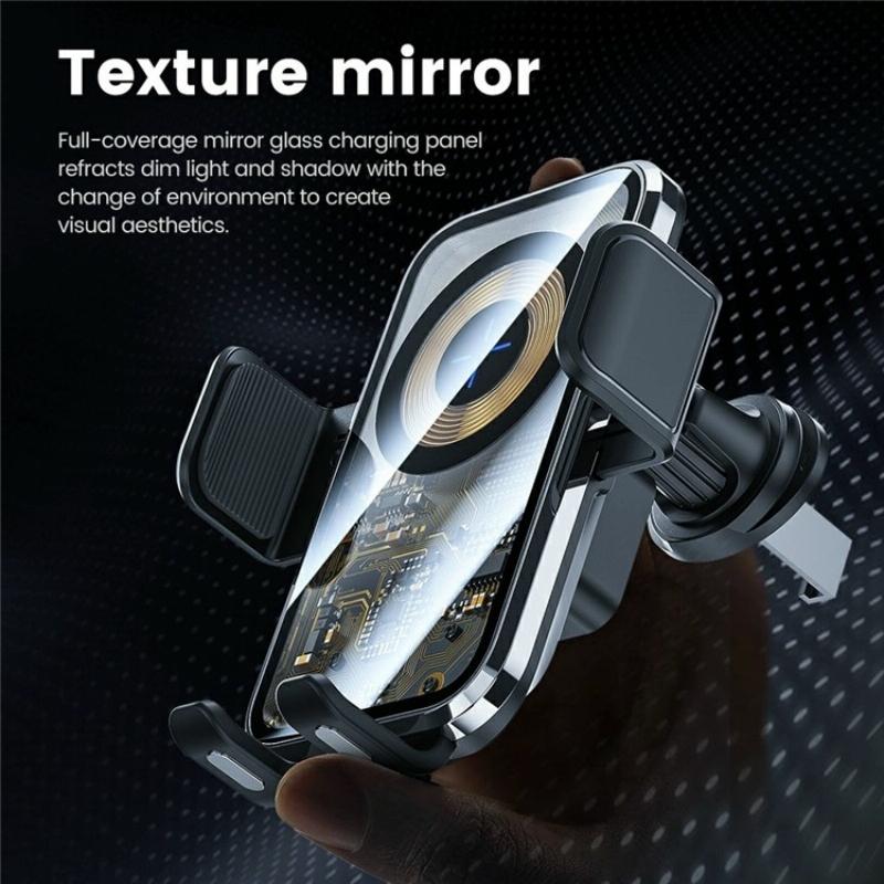 15w Fast Car Vent Wireless Charger with Intelligent Induction - Tarnish 6