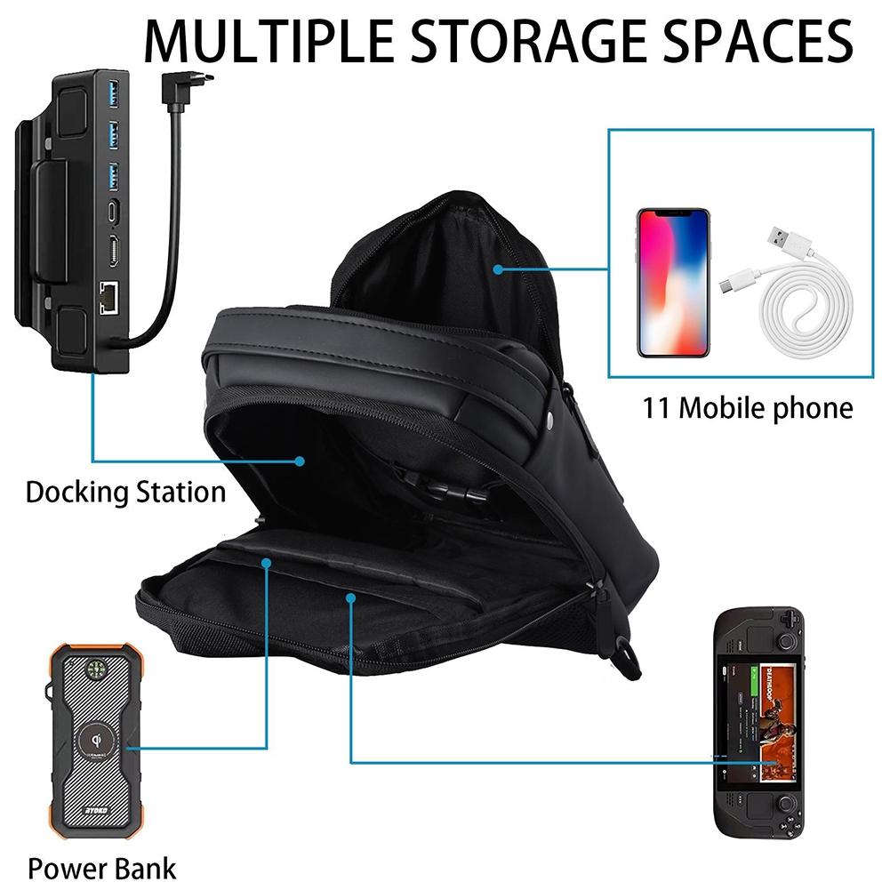 Steam Deck Crossbody Carry Bag - Black 6