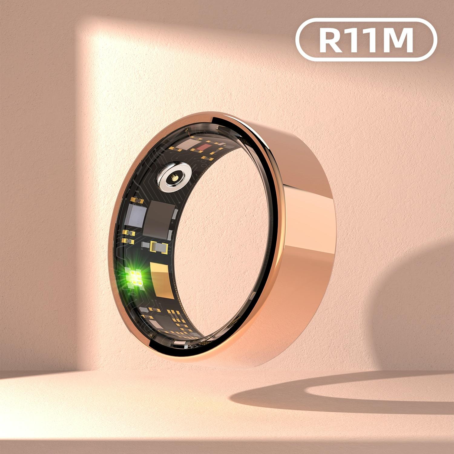 Smart Ring With Heart Rate Blood Oxygen Sleep & Sports Modes - Size 8 - Black 5