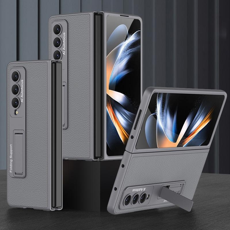 For Samsung Galaxy Z Fold4 5G Leather Case With Stand - Ultra Thin - Cross Texture 10