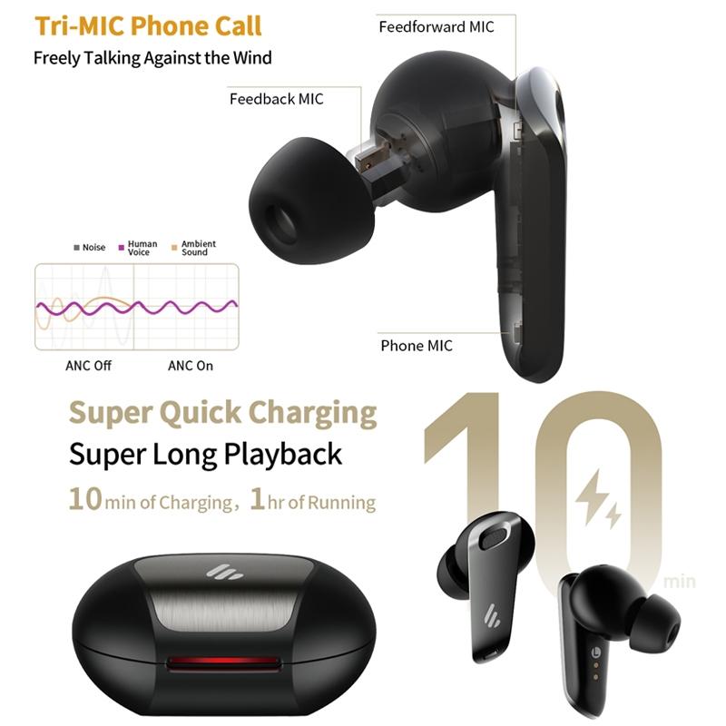 Shadow Black Wireless Bluetooth Earphones - Waterproof and Dustproof 4