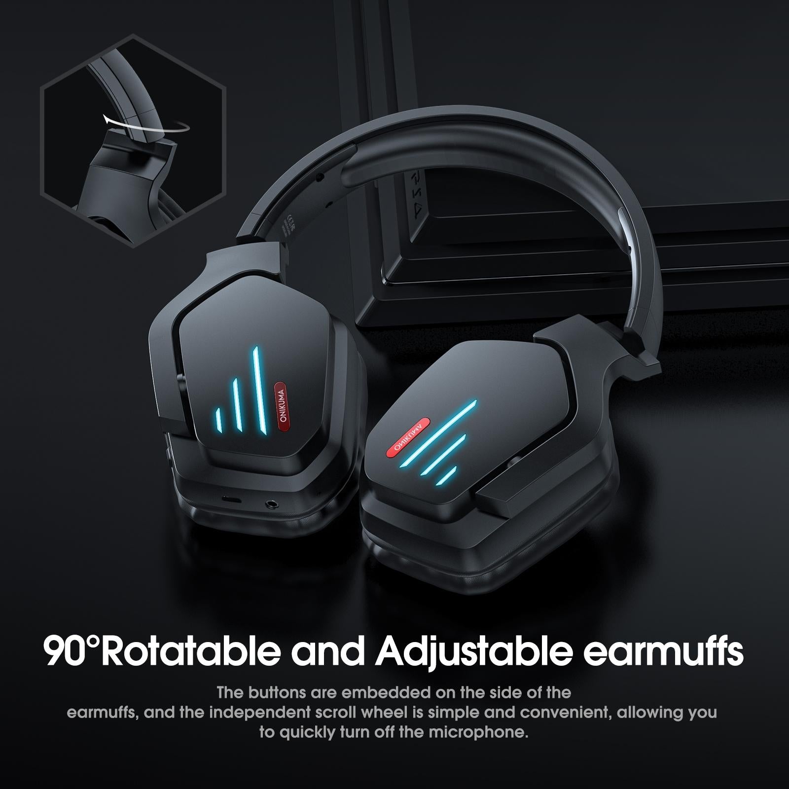 Adjustable Bass Gaming Bluetooth Headset With Mic 3